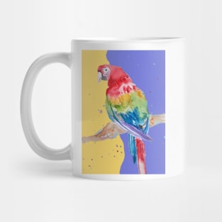 Parrot Watercolor Painting Macaw - Yellow Lavender Mug